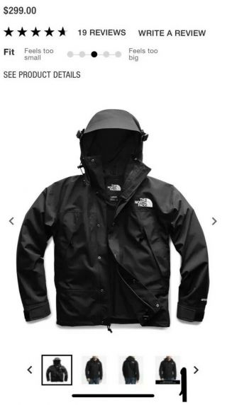 The North Face 1990 Mountain Jacket Gtx Goretex Tnf Black Supreme - Size Small