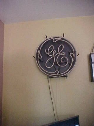 Vintage General Electric Ge 18” Neon Lighted Logo Sign Advertising