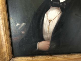 Antique Framed Portrait Oil Painting Gentleman Man Victorian English 24” X 20” 3