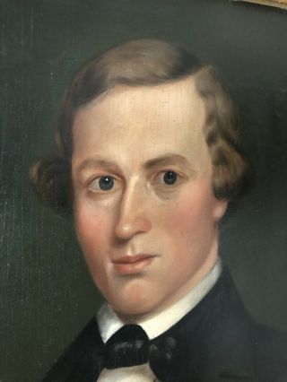 Antique Framed Portrait Oil Painting Gentleman Man Victorian English 24” X 20” 5