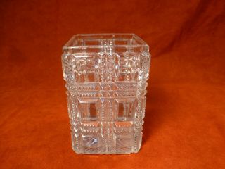 Clear Vintage Square Glass Pickle Castor Caster Jar Antique 3