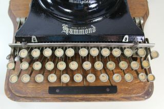 Antique Hammond Multiplex Typewriter W/ Wood Case REMARKABLE 2