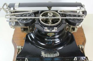 Antique Hammond Multiplex Typewriter W/ Wood Case REMARKABLE 3