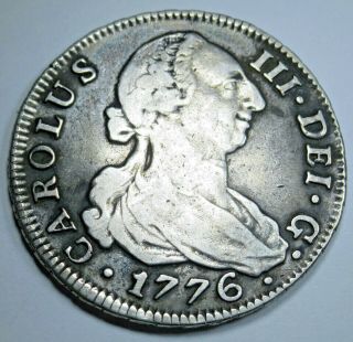 1776 Cf Spanish Silver 4 Reales Old Piece Of 8 Real Antique Us Colonial Era Coin