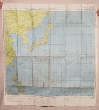 Rare Wwii 4/1945 Huge Aaf Map Caroline Isle To Japan Jolly Roger Jr2 - 008