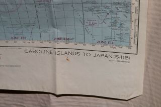 RARE WWII 4/1945 HUGE AAF Map Caroline Isle to Japan Jolly Roger JR2 - 008 4