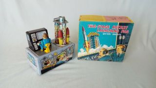 Vintage Jupiter Tin Toy Two Stage Rocket Lauching Pad 2