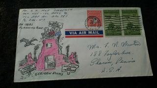 Hand Drawn " An Ideal Planning Place " Ww Ii Patriotic Postal Cover