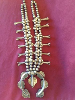 OLD PAWN VINTAGE NAVAJO SQUASH BLOSSOM,  STERLING,  NATURAL RED CORAL.  UNIQUE 4