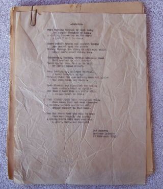 Ww2 Us Army Saipan Book Of Poems By Us Soldier Pat Sampson Feb.  1945