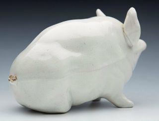 ANTIQUE SCOTTISH WEMYSS WHITE GLAZED PIG c.  1900 6