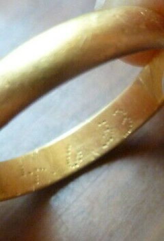 1933 Vintage 22ct yellow gold wedding ring total weight 3.  76 Grams 3