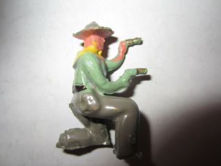 Vintage Lead 1 3/4 Inch Kneeling Cowboy With Green Shirt