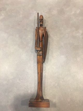 Vintage Folk Art Hand Carved Conquistador Spanish Soldier Wood Tall Sculpture