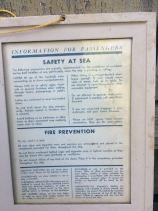 Vintage Salvage Steel Information Plaque S.  S.  United States ocean liner 4