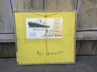 Vintage Salvage Steel Information Plaque S.  S.  United States ocean liner 6