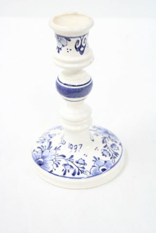 Retro Porcelain Delft Blue Candle Holder 