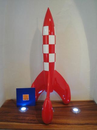 Extremely Rare Tintin Rocket To The Moon 42cm Limited Edition Figurine Statue
