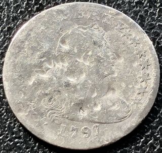 1797 Draped Bust Half Dime 5c Very Rare Early Date Many Details 15504