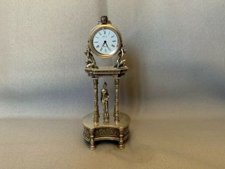 Fine Decorative Marked Spanish Sterling Silver 925 Desk Clock.