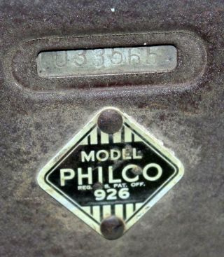Vintage 1939 Philco Model 926 Car Radio Truck Radio with Controls 2