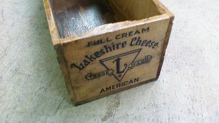 Vintage CHEESE CRATE WOODEN BOX Lakeshire Plymouth Wisconsin LAST ONE 2