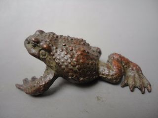 Collect Old China Bronze Carving Auspicious Toad Pendant Decoration Paperweight