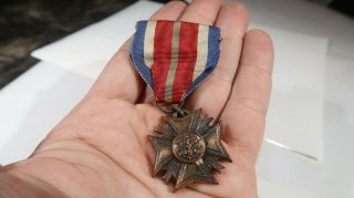 Wwii Us Veterans Of Foreign Wars Membership Medal Badge Slot Brooch Naval