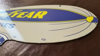 VINTAGE GOODYEAR TIRES PORCELAIN AUTO GAS SERVICE STATION BLIMP DEALERSHIP SIGN 3