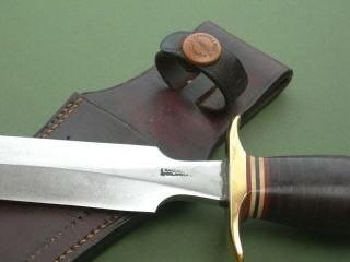 VINTAGE RANDALL MADE 2 - 7 FIGHTING KNIFE / LEATHER / MODIFIED BB HEISER / 7