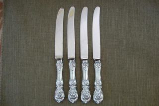 4 Vintage Reed & Barton Francis 1st Sterling Dinner Knives 9 5/8 Inches