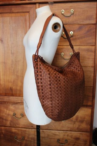 Vintage Bottega Veneta Tan Xl Hobo Shoulder Bag Handbag Italy A914000