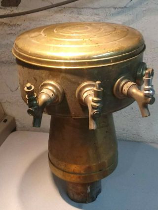 Antique Brass Mushroom Draft Beer Tower With Drain Tray