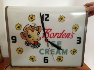 Vintage Lighted Advertising Borden 