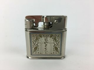 Vintage Mylflam Masonic Engraved Etched Cigarette Lighter 2