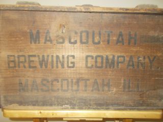 Rare Mascoutah Ill Il Illinois Brewing Co Wood Beer Crate Case Box W/ Dividers
