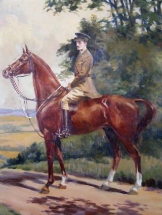 Large Antique Wwi Soldier On Horseback 1919