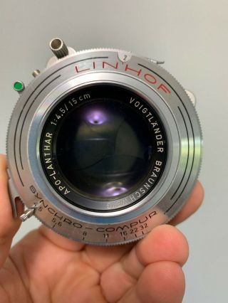 Voigtlander Apo Lanthar 15cm f4.  5 Medium Format Lens Linhof Vintage Camera Lens 3
