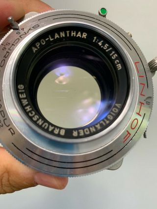 Voigtlander Apo Lanthar 15cm f4.  5 Medium Format Lens Linhof Vintage Camera Lens 8