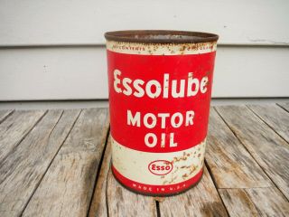 VINTAGE 1 QUART ESSO ESSOLUBE MOTOR OIL CAN and 22 other quart cans 2