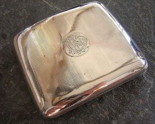 Antique Silver Cigarette Case 1918 Heavy Fine Quality Case With Gilt Interior