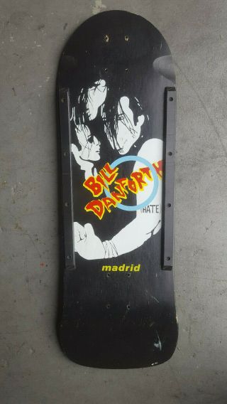 Rare Vintage Nos 1985 Madrid Bill Danforth Hate Skateboard Deck