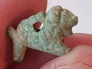 Fantastic Extremely Rare Ancient Bronze Lion Pendant.  7.  4 Gr.  20 Mm