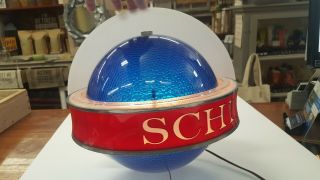 Rare Vintage Schlitz Spinning Blue Globe Beer Lighted Wall Sconce Sign 3