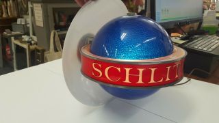 Rare Vintage Schlitz Spinning Blue Globe Beer Lighted Wall Sconce Sign 7