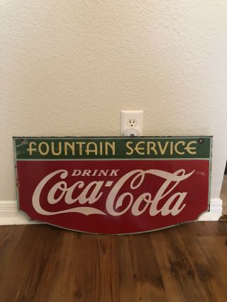 Vintage Double Sided Coca Cola Porcelain Sign