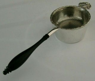 QUALITY ENGLISH STERLING SILVER TEA STRAINER AND DRIP BOWL STAND 1984 5