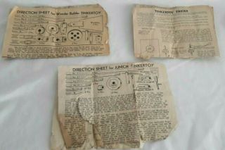 Tinkertoy Tricks Magic Instructions Directions 1948 Junior Sheet Wonder Builder