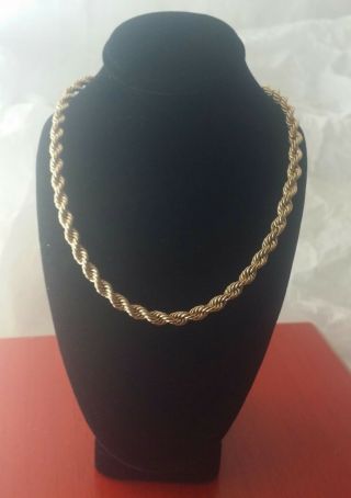 Vintage 14k Fine Gold Fancy Rope Motif Type Chain / Necklace 18 " Long