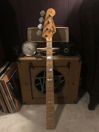 1973 - 1975 Fender Jazz J Bass Neck.  Vintage,  Loaded w/ Tuning machines 2